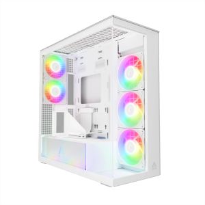 Arctic Case E-ATX - Xtender VG (White) - PCIe Gen 4 riser included, 5 A-RGB Fans included