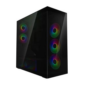 Arctic Case E-ATX - Xtender VG (Black) - PCIe Gen 4 riser included, 5 A-RGB Fans included