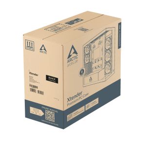 Arctic Case E-ATX - Xtender VG (Black) - PCIe Gen 4 riser included, 5 A-RGB Fans included