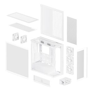 Arctic кутия Case E-ATX - Xtender (White) - 5 A-RGB Fans included