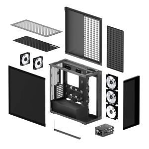 Arctic кутия Case E-ATX - Xtender (Mirror Black) - 5 A-RGB Fans included