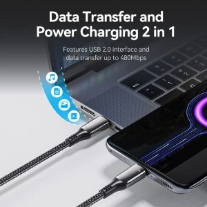 Vention кабел USB2.0 Type-C/Type-C 100W, LED display 2m - CTKBH
