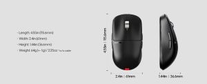 Pulsar Wireless Gaming Mouse X2A v3 eS Size1 Black 8K, OLED Display, Tournament Edition