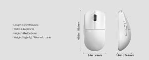Pulsar Wireless Gaming Mouse X2 v3 Size1 White - 1K (8K compatible)