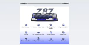 ATK професионална безжична геймърска механична клавиатура Wireless Professional Gaming Mechanical Keyboard - Z87 PRO Side Engraving - Aniya Switches