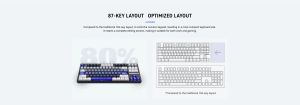 ATK професионална безжична геймърска механична клавиатура Wireless Professional Gaming Mechanical Keyboard - Z87 PRO Side Engraving - Aniya Switches