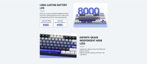 ATK професионална безжична геймърска механична клавиатура Wireless Professional Gaming Mechanical Keyboard - Z87 PRO Side Engraving - Aniya Switches
