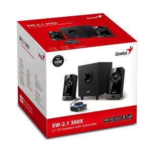 Genius Speakers 2.1 - SW-2.1 300X - 10W RMS, Black