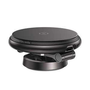Acefast Зареждаща стойка за телефон за кола Car phone holder - MAG-Charging 15W, Metal, Magnetic Ring, 360 deg, Foldable  - D30 - Black