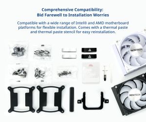 Răcire cu apă Montech Hyper Flow ARGB 240, răcitor lichid CPU, alb