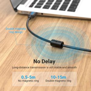 Cablu Vention USB 2.0 A Mascul la B Mascul, Negru 0.5m - COQBD