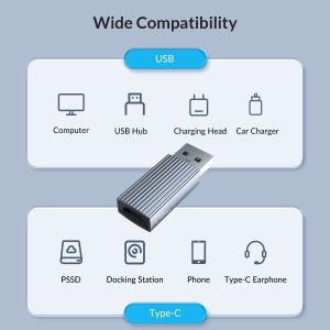Adaptor Orico USB3.1 la Type-C (femă) - AH-AC10-GY