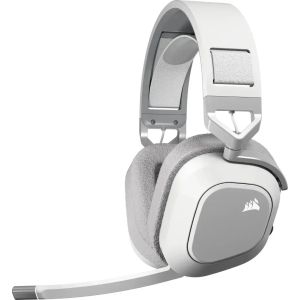 Геймърски слушалки с микрофон Corsair HS80 MAX White безжични и блутут PC/PS5/PS4