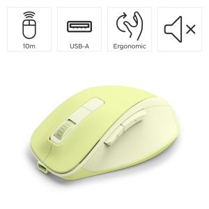 Hama “WM-500” Wireless Mouse, Ergonom., 6 Buttons, W/O Click Noise, Battery, green