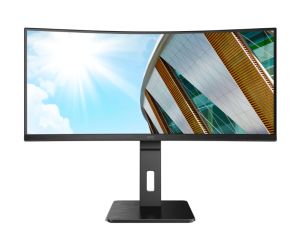 Монитор AOC CU34P2A, 34" Curved 1500R, VA, WLED, 3440x1440@100Hz, 4ms GtG, 1ms MPRT, 300cd m/2, 3000:1, 50M:1 DCR, Adaptive Sync, FlickerFree, Low Blue Light , 3Wx2, Tilt, Height Adjust, Swivel, 2xHDMI, DP, USB hub