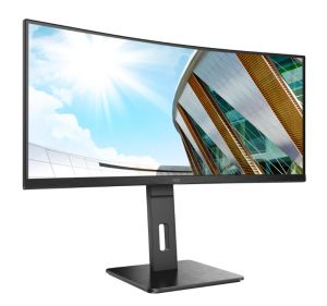 Монитор AOC CU34P2A, 34" Curved 1500R, VA, WLED, 3440x1440@100Hz, 4ms GtG, 1ms MPRT, 300cd m/2, 3000:1, 50M:1 DCR, Adaptive Sync, FlickerFree, Low Blue Light , 3Wx2, Tilt, Height Adjust, Swivel, 2xHDMI, DP, USB hub