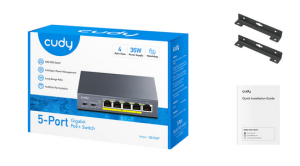 Cudy GS105P Switch, 5x port POE metal housing+Switch 36W, unmanaged