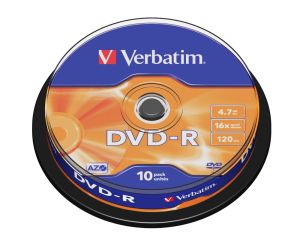 Media Verbatim DVD-R AZO 4.7GB 16X MATT SILVER SURFACE (10 PACK)