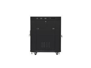 Communication cabinet Lanberg rack cabinet 19" free-standing 15U/800x1000 (flat pack) with mesh door lcd black v2