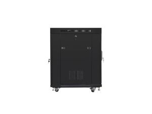 Communication cabinet Lanberg rack cabinet 19" free-standing 15U/800x1000 (flat pack) with mesh door lcd black v2