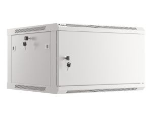 Communication cabinet Lanberg rack cabinet 19" wall-mount 6U/600x600 for self-assembly with metal door gray (flat pack)