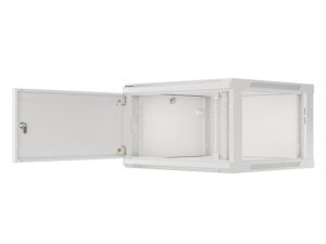 Communication cabinet Lanberg rack cabinet 19" wall-mount 6U/600x600 for self-assembly with metal door gray (flat pack)