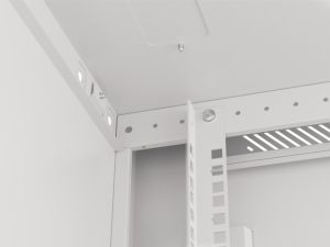 Communication cabinet Lanberg rack cabinet 19" wall-mount 6U/600x600 for self-assembly with metal door gray (flat pack)