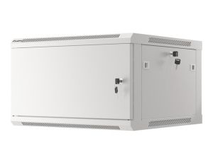 Communication cabinet Lanberg rack cabinet 19" wall-mount 6U/600x600 for self-assembly with metal door gray (flat pack)