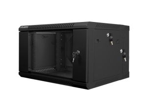 Communication cabinet Lanberg rack cabinet 19" double-section wall-mount 6U / 600x600 for self-assembly (flat pack), black
