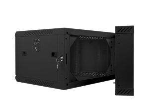 Communication cabinet Lanberg rack cabinet 19" double-section wall-mount 6U / 600x600 for self-assembly (flat pack), black