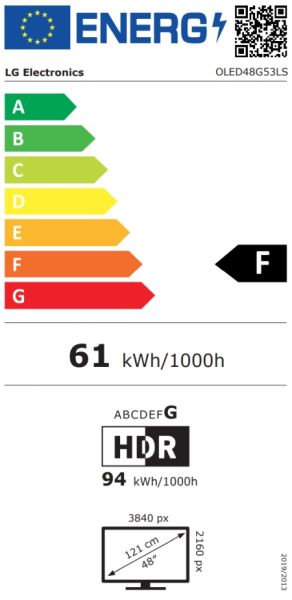 TV LG OLED48G53LS, 48" UHD OLED evo, 4K (3840 x 2160), DVB-C/T2/S2, Full Cinema Screen, Alpha 11 AI 4K, 120Hz Native (VRR 144Hz), ThinQ AI, HDR10, VRR, NVIDIA G-SYNC, AMD FreeSync, Dolby Vision, Dolby Atmos, Wi-Fi 6, Bluetooth, HDMI, USB, Airplay 2