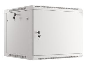 Communication cabinet Lanberg rack cabinet 19" wall-mount 9U/600x600 for self-assembly with metal door gray (flat pack)