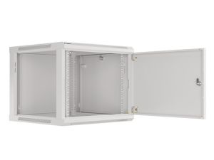 Communication cabinet Lanberg rack cabinet 19" wall-mount 9U/600x600 for self-assembly with metal door gray (flat pack)