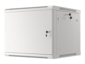 Communication cabinet Lanberg rack cabinet 19" wall-mount 9U/600x600 for self-assembly with metal door gray (flat pack)