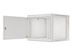 Communication cabinet Lanberg rack cabinet 19" wall-mount 9U/600x600 for self-assembly with metal door gray (flat pack)