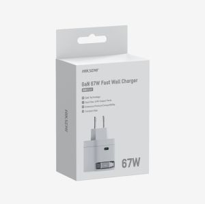 Charger HikVision GaN Fast Charger 2C 67W, USB-C retractable cable & USB C Port, Universal Compatibility (phones, tablets, laptops, switch and other devices), Portable