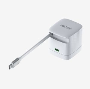 Charger HikVision GaN Fast Charger 2C 67W, USB-C retractable cable & USB C Port, Universal Compatibility (phones, tablets, laptops, switch and other devices), Portable