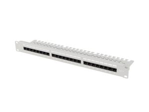 Patch panel Lanberg patch panel 24 port 1U 19" CAT.6 utp with cable organizer gray
