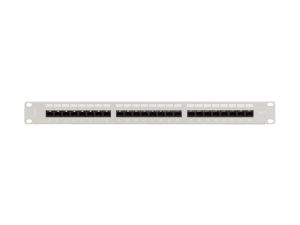 Patch panel Lanberg patch panel 24 port 1U 19" CAT.6 utp with cable organizer gray