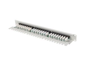 Patch panel Lanberg patch panel 24 port 1U 19" CAT.6 utp with cable organizer gray