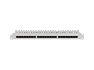 Patch panel Lanberg patch panel 24 port 1U 19" CAT.6 utp with cable organizer gray