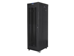 Communication cabinet Lanberg rack cabinet 19" free-standing 42U/600x1000 (flat pack) with mesh door lcd black v2