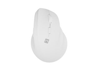 Mouse Natec Vertical Mouse Crake 2 Wireless, 2400DPI Bluetooth 5.2 + 2.4 GHz White
