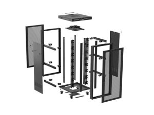 Communication cabinet Lanberg rack cabinet 19" free-standing 37U/600X800 (FLAT PACK) with mesh door LCD black