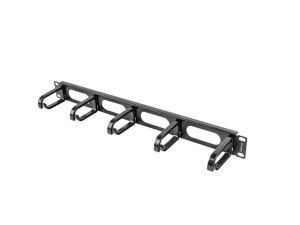 Accessory Lanberg 19" cable management AK-1205-B panel 5 rings - type b 1U, black
