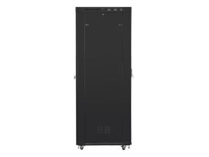 Communication cabinet Lanberg rack cabinet 19" free-standing 47U/800x1000 (flat pack) with glass door lcd black v2