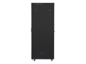 Communication cabinet Lanberg rack cabinet 19" free-standing 47U/800x1000 (flat pack) with glass door lcd black v2
