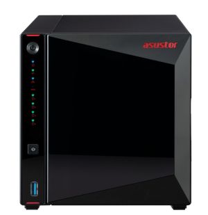 Network storage Asustor AS5304T, 4-Bay NAS, Intel Celeron J4105 Quad-Core 1.5 GHz (burst up 2.5 GHz), 4 GB SO-DIMM DDR4, 4x 2.5"/3.5" SATA3 HDD or SSD, 2x 2.5 GbE, 3x USB 3.2 Gen 1 Type A, WOW (Wake on WAN), WOL, System Sleep Mode, AES-NI hardware encrypt