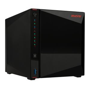 Network storage Asustor AS5304T, 4-Bay NAS, Intel Celeron J4105 Quad-Core 1.5 GHz (burst up 2.5 GHz), 4 GB SO-DIMM DDR4, 4x 2.5"/3.5" SATA3 HDD or SSD, 2x 2.5 GbE, 3x USB 3.2 Gen 1 Type A, WOW (Wake on WAN), WOL, System Sleep Mode, AES-NI hardware encrypt