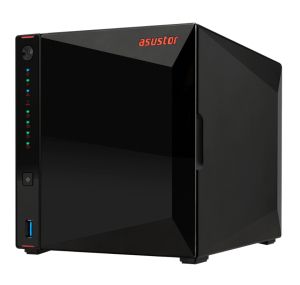 Network storage Asustor AS5304T, 4-Bay NAS, Intel Celeron J4105 Quad-Core 1.5 GHz (burst up 2.5 GHz), 4 GB SO-DIMM DDR4, 4x 2.5"/3.5" SATA3 HDD or SSD, 2x 2.5 GbE, 3x USB 3.2 Gen 1 Type A, WOW (Wake on WAN), WOL, System Sleep Mode, AES-NI hardware encrypt
